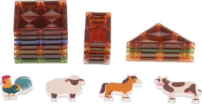 Magnetiske byggeklosser med dyredesign, 18 deler