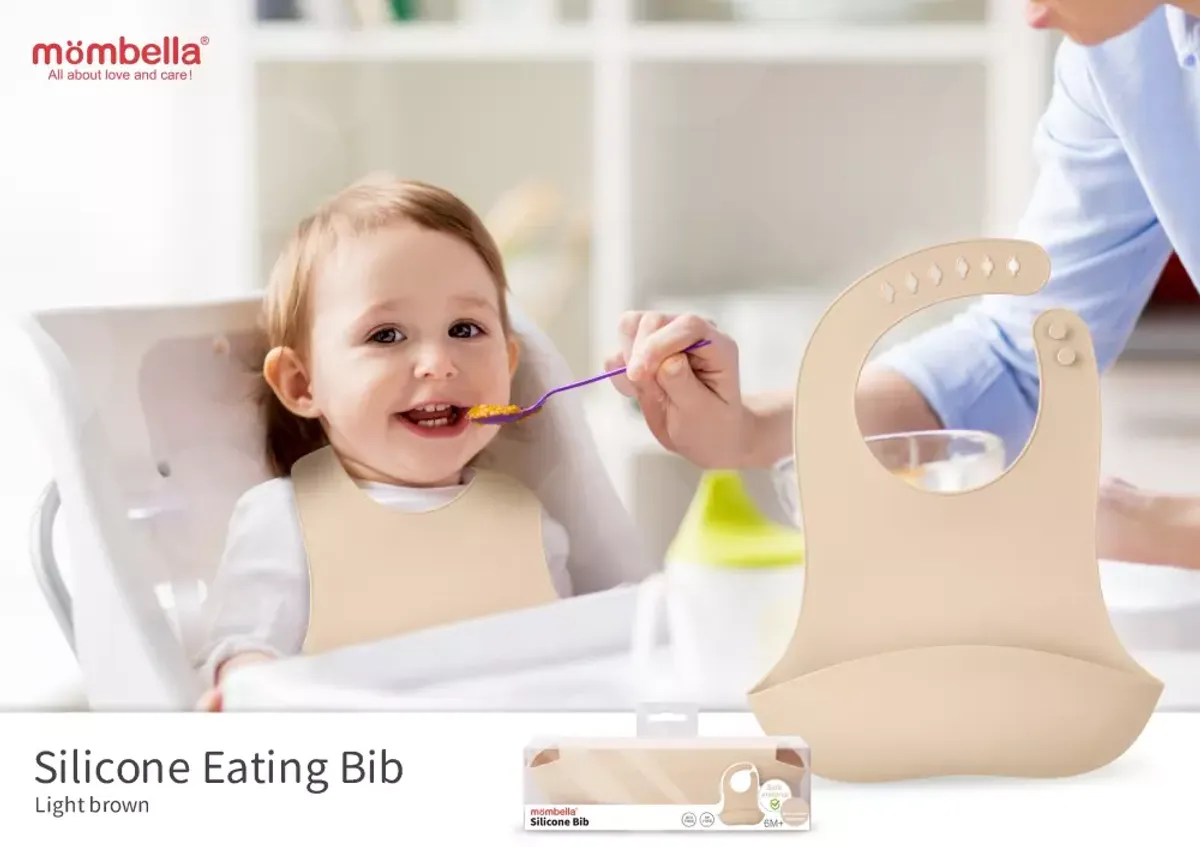 MOMBELLA Silikon smekke til baby - sand