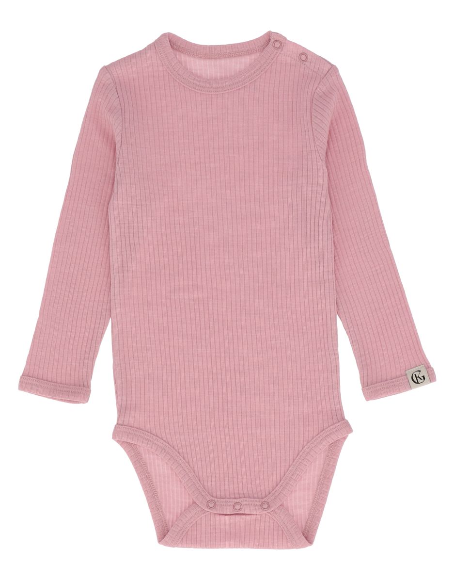 Gullkorn Chalk Baby ull body - lillarosa