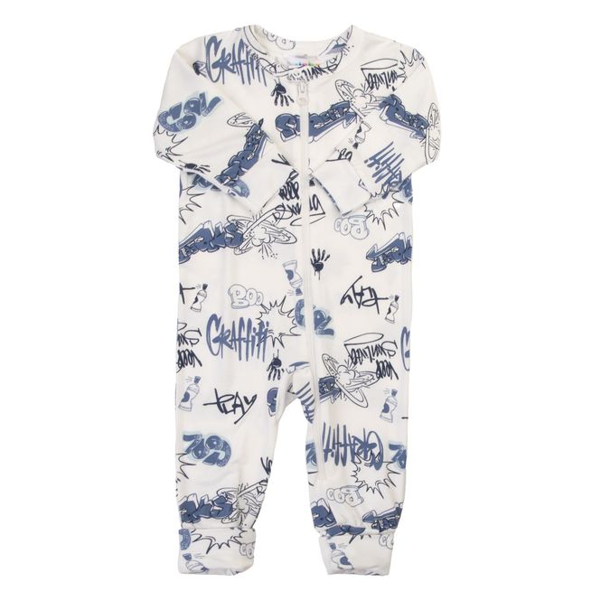 Hovedbilde Joha Grafitti bambus pysjamas heldress -off white