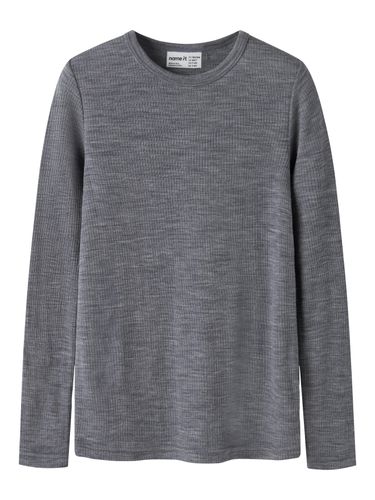 Name It Wax ull rib trøye - folkstone gray