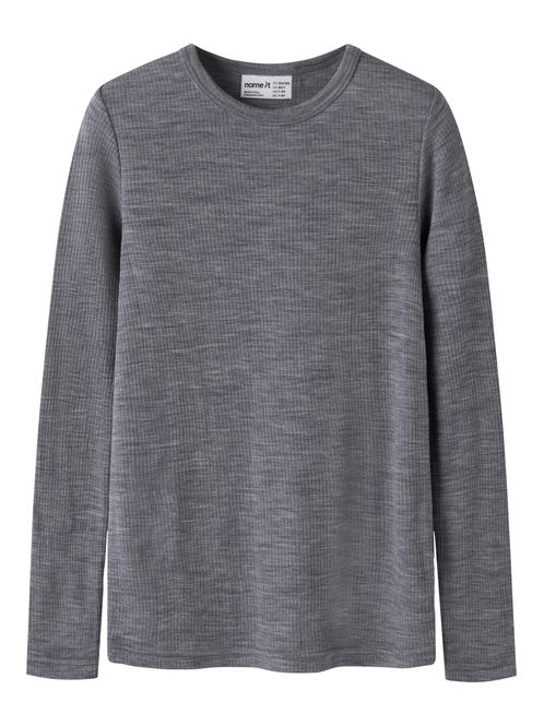 Hovedbilde Name It Wax ull rib trøye - folkstone gray