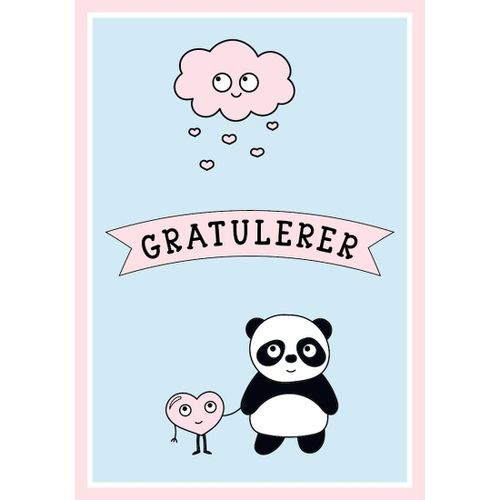 Mini kort - panda bursdagskort