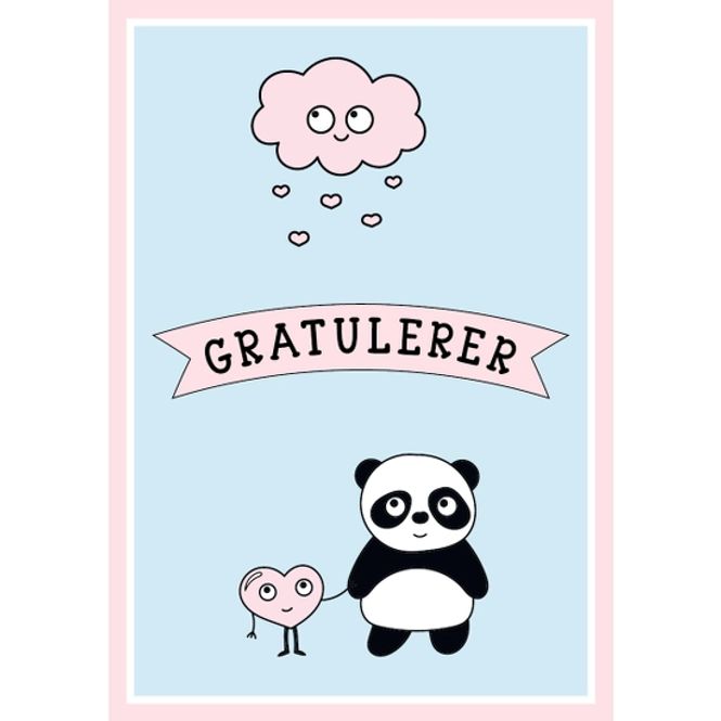 Hovedbilde Mini kort - panda bursdagskort
