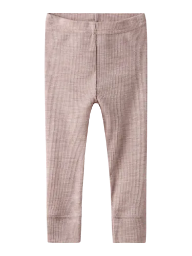 Name It Wax ribbet ull legging til baby - shadow gray