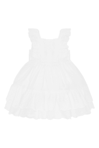 Hust & Claire Karoline brodert kjole til jente - white