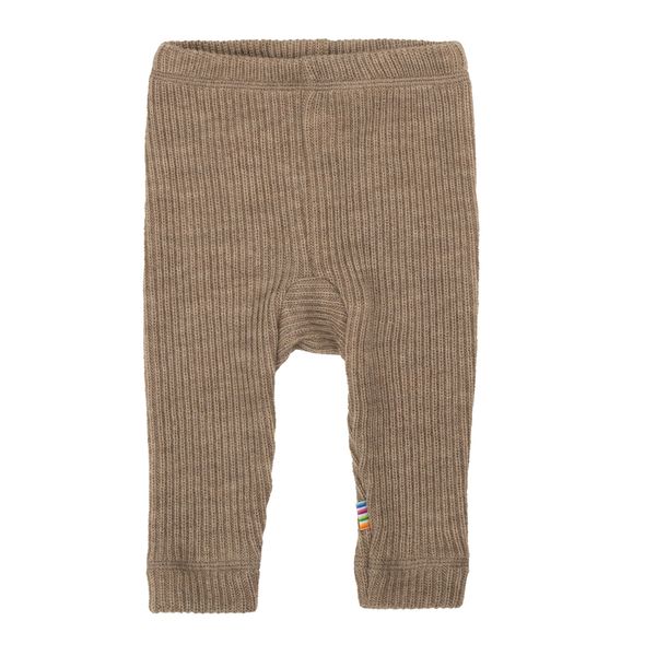 Hovedbilde Joha Ribbestrikket ull leggings til barn - beige