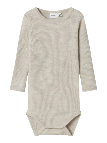 Hovedbilde Name It Wax ribbet ull body til baby - nacreous ...