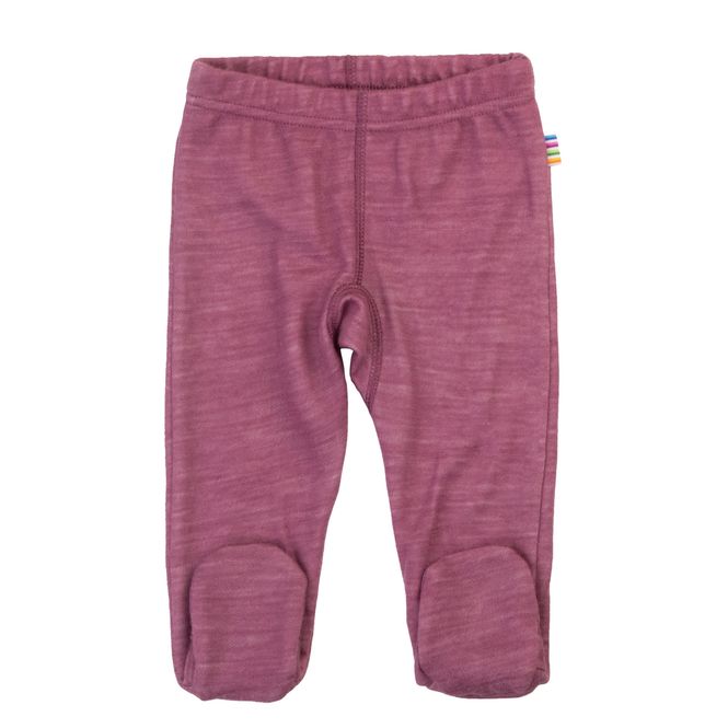 Hovedbilde Joha Solid ull/bambus leggings med fot - bordeaux