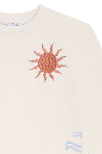 Hust & Claire Sejer Palms sweatshirt til barn - sandshell