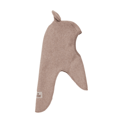 Huttelihut Bear balaclava bomullsfleece - savannah melange