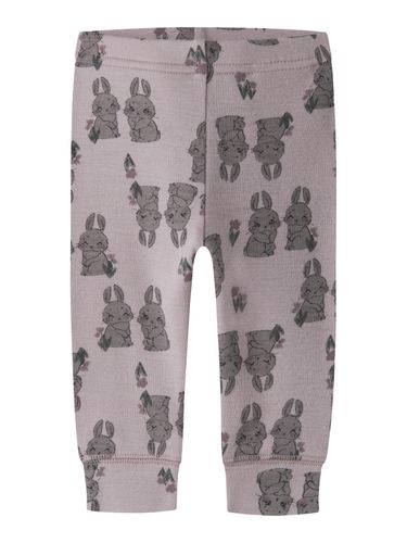 Name It Willow ull leggings til baby - violet ice bunnies