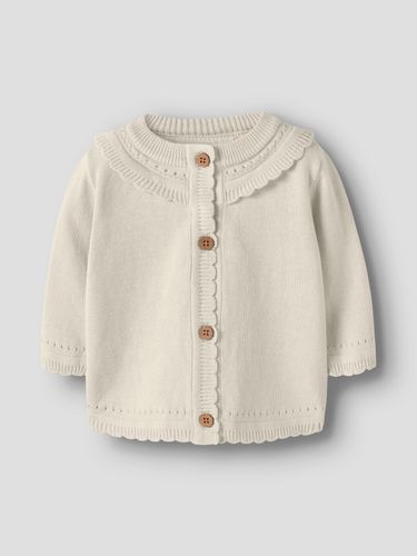 Lil'Atelier Hao strikket cardigan til baby - coconut milk