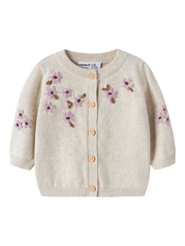 Name It Rucca strikket cardigan til baby - peyote melange