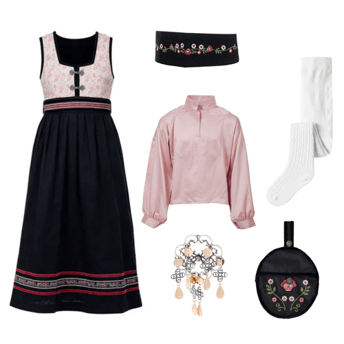 Pakkedeal - Salto Oline flower festdrakt til pike - rose - Lise bluse