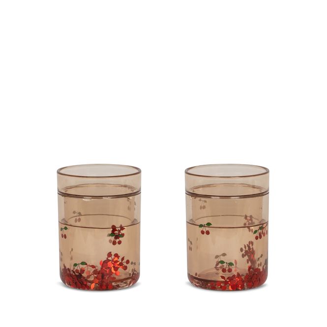 Hovedbilde Konges Sløjd 2-pk Glitterkopper - cherry