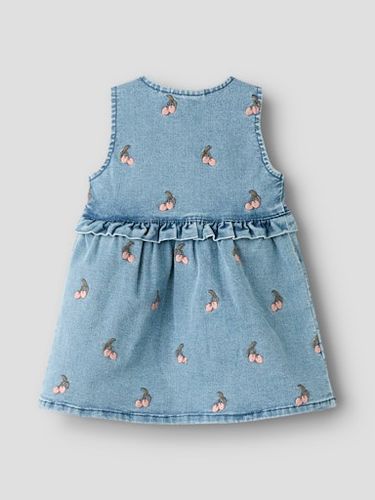 Lil'Atelier Deva ermeløs denimkjole til baby - medium blue denim