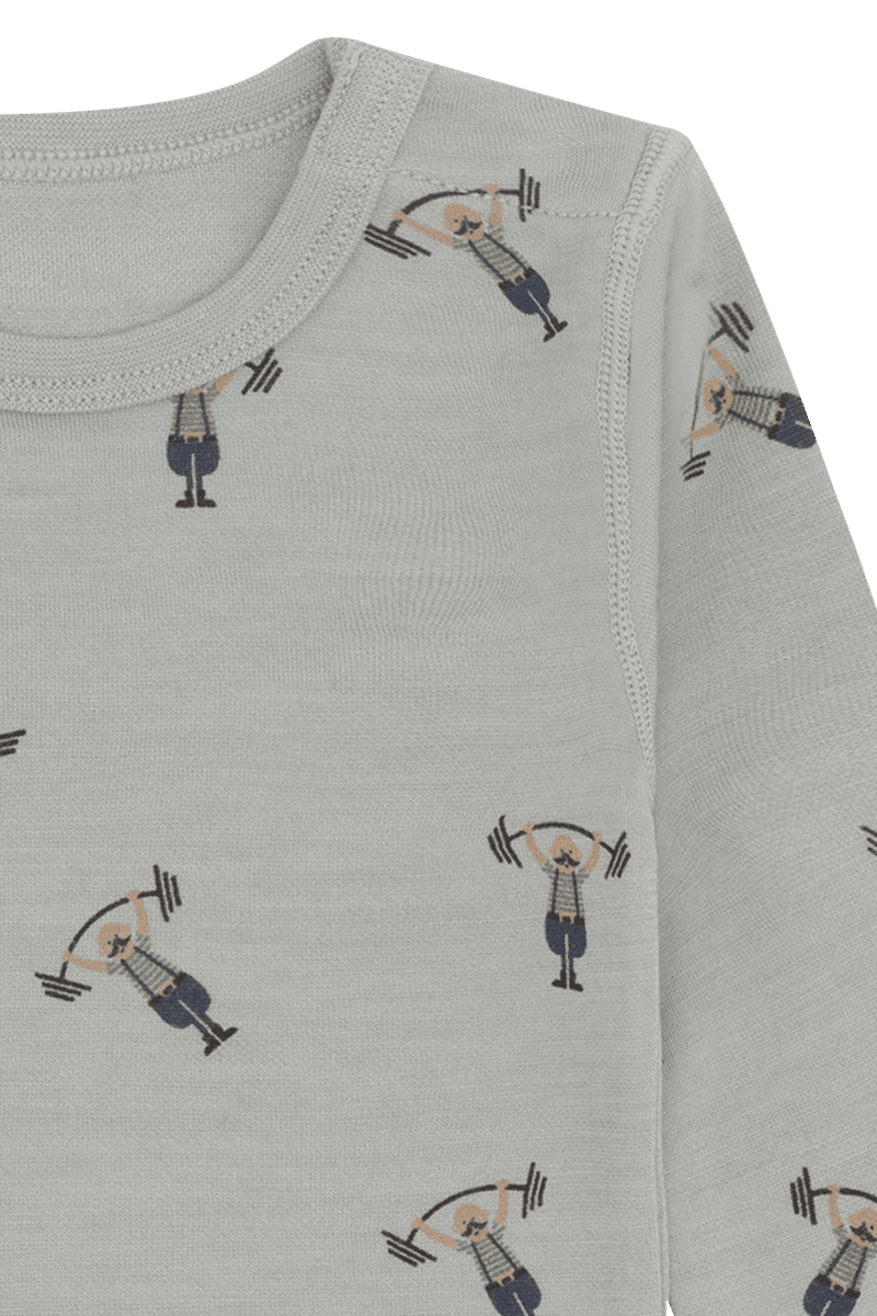 Hust & Claire Baloo Strong Man ull/bambus body - forest fog