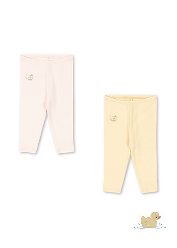 Fanga Fontana Perla 2-pk legging til baby - banana crepe/creole pink