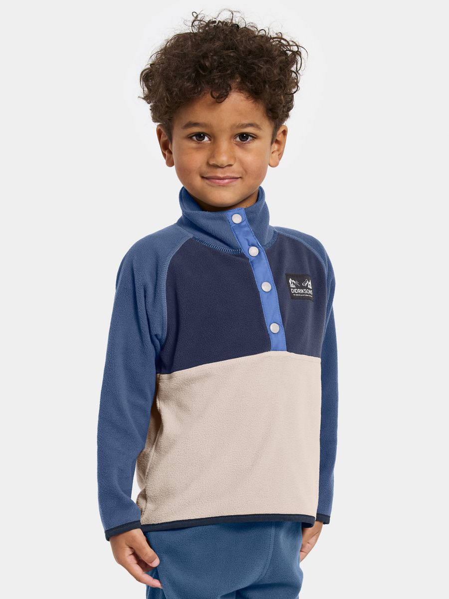Didriksons Monte Half Button fleecegenser til barn - beach beige