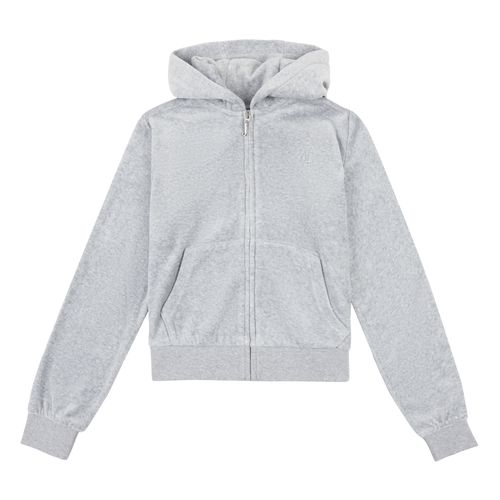 Juicy Couture Tonal embro  velour zip hoodie - heather grey