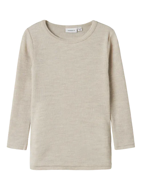 Hovedbilde Name It Wax ribbet ull trøye til barn - nacreous ...