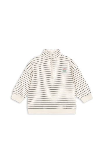 Konges Sløjd Lou halfzip genser til barn - flintstone stripe
