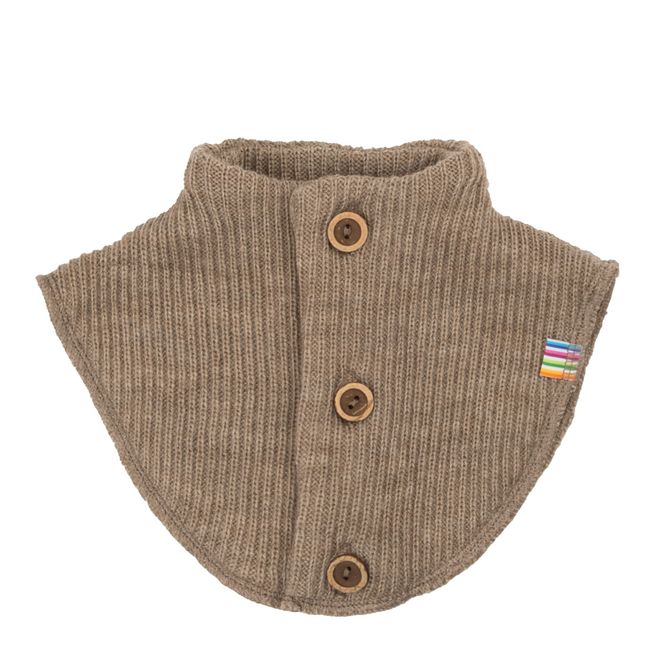 Hovedbilde Joha Ribbestrikket ull hals til barn - beige