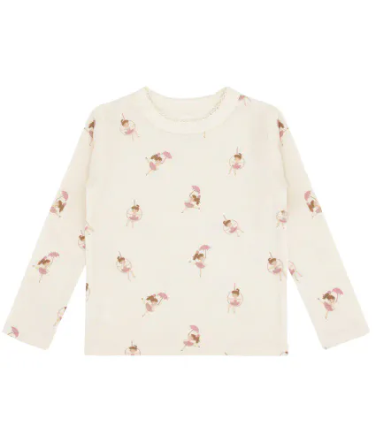 Hust & Claire Abba Line dancer ull/bambus trøye til barn - off white