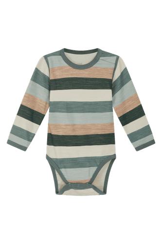 Hust & Claire Baloo Wide Stripe ull/bambus body - jade green