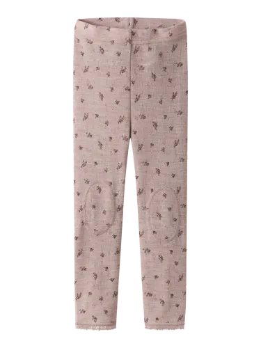 Name It Wang ull leggings til barn small flower AOP - shadow gray