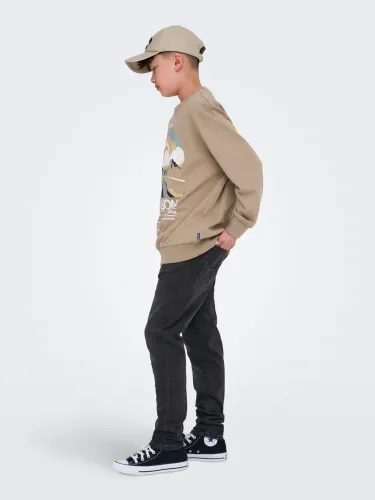 Only & Sons Yoke tapered jeans - washed black