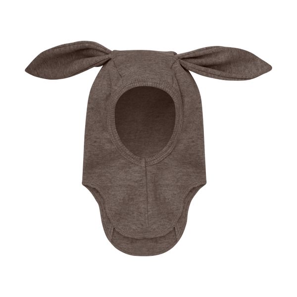 Hovedbilde Huttelihut Balaclava med ører i ull rib - brown ...