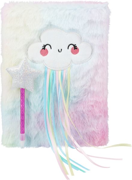 Hovedbilde Plysj notatbok med penn A5 - sky