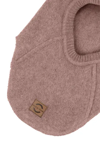 Mikk-Line Bomullsfleece balaclava - burlwood melange