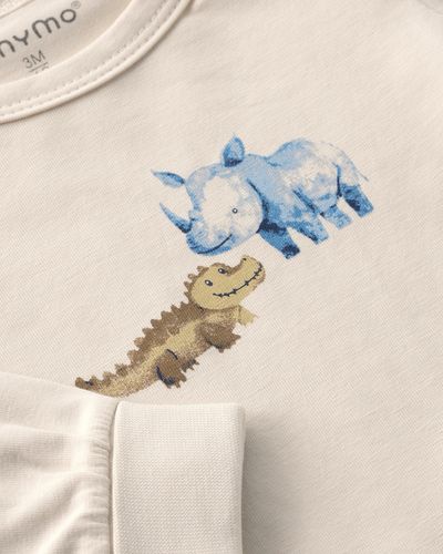 Minymo Dino body til baby - white swan