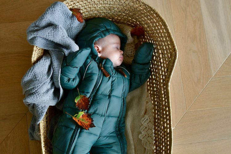 Mikk-Line Puff baby vinterdress - balsam green
