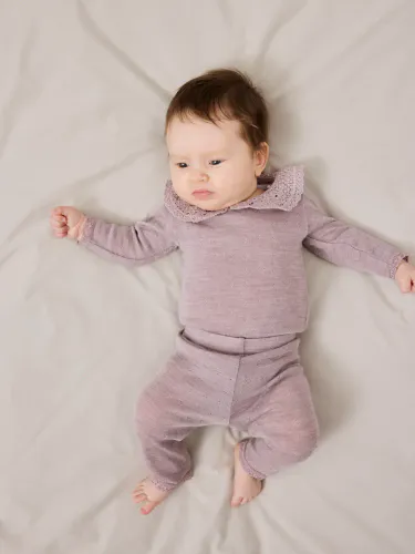 Name It Wang ull leggings til baby - purple dove