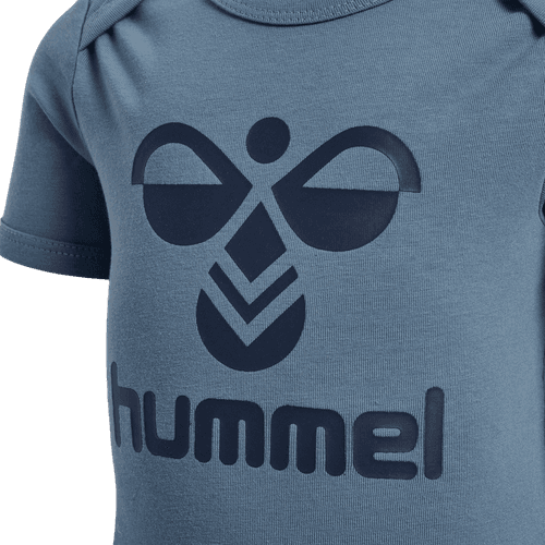 Hummel Mads kortermet body til baby - blue mirage