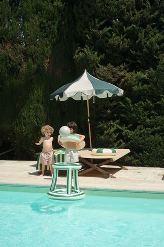 Konges Sløjd oppblåsbar basketball kurv - green stripe