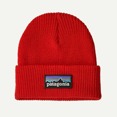 Patagonia Kids' Logo Beanie, P-6 Logo: Sizzle Red