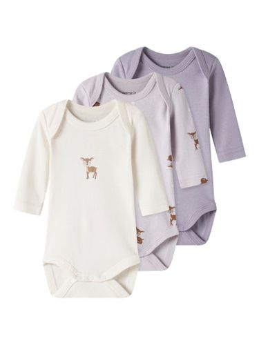 Name It 3-pk Deer body til baby - lilac marble