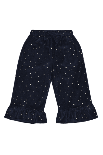 Hust & Claire Teresa Gold velourbukse til jente - more navy