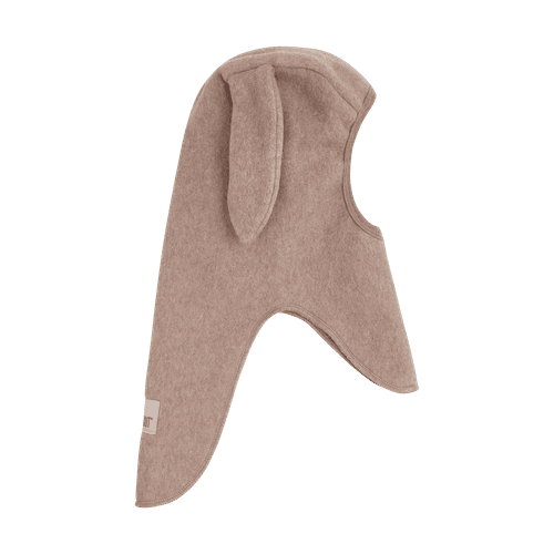 Huttelihut Bunny balaclava bomullsfleece - savannah melange