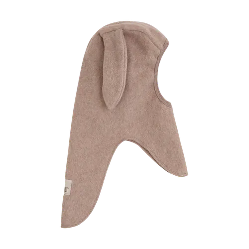 Huttelihut Bunny balaclava bomullsfleece - savannah melange
