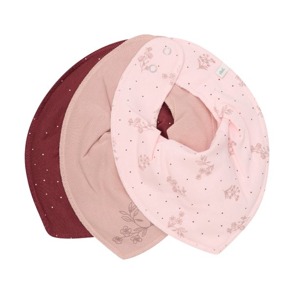 Hovedbilde Pippi 3-pk smekkeskjerf til baby - new maroon
