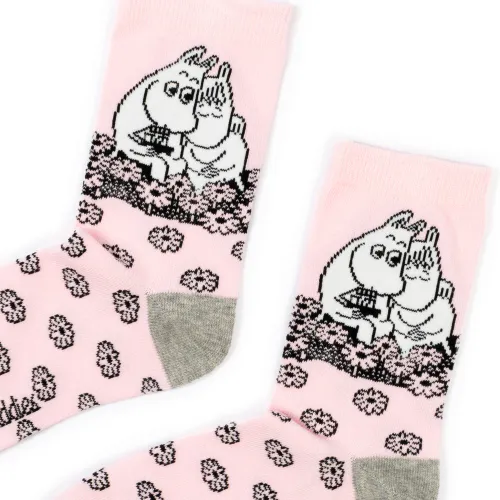 Moomin Sokker til voksen, Rosa med blomster (36-42)