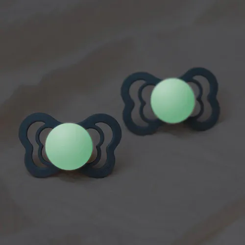 BIBS Supreme 2 pk silikon - Blush GLOW/Vanilla GLOW