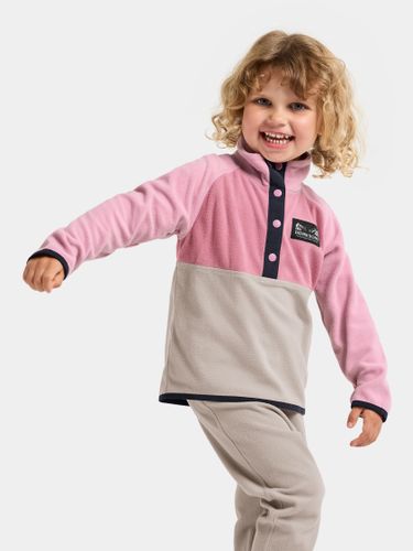 Didriksons Monte Half Button fleecegenser til barn - heather pink