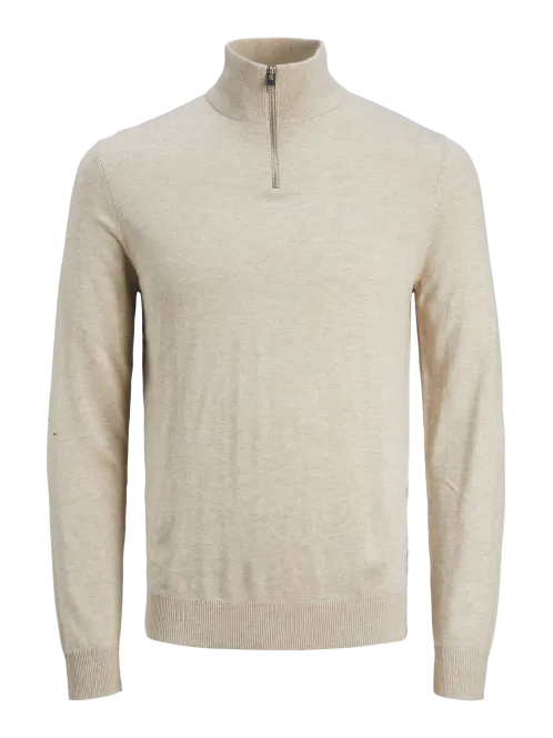 Hovedbilde Jack and Jones Emil Half Zip genser - oatmeal ...
